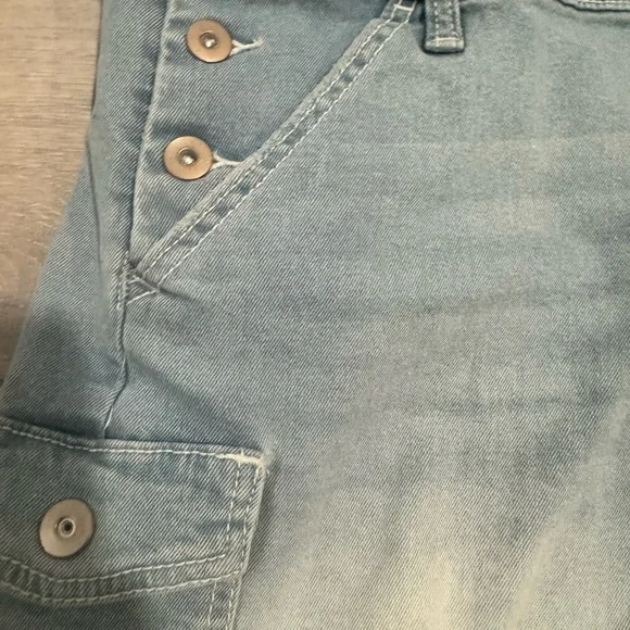 Denim Overalls with Floral Embroidery - Picture 3 of 8